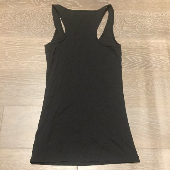 Beautiful delicately ribbed Armani Exchange black racer back tank - Picture 2 of 4